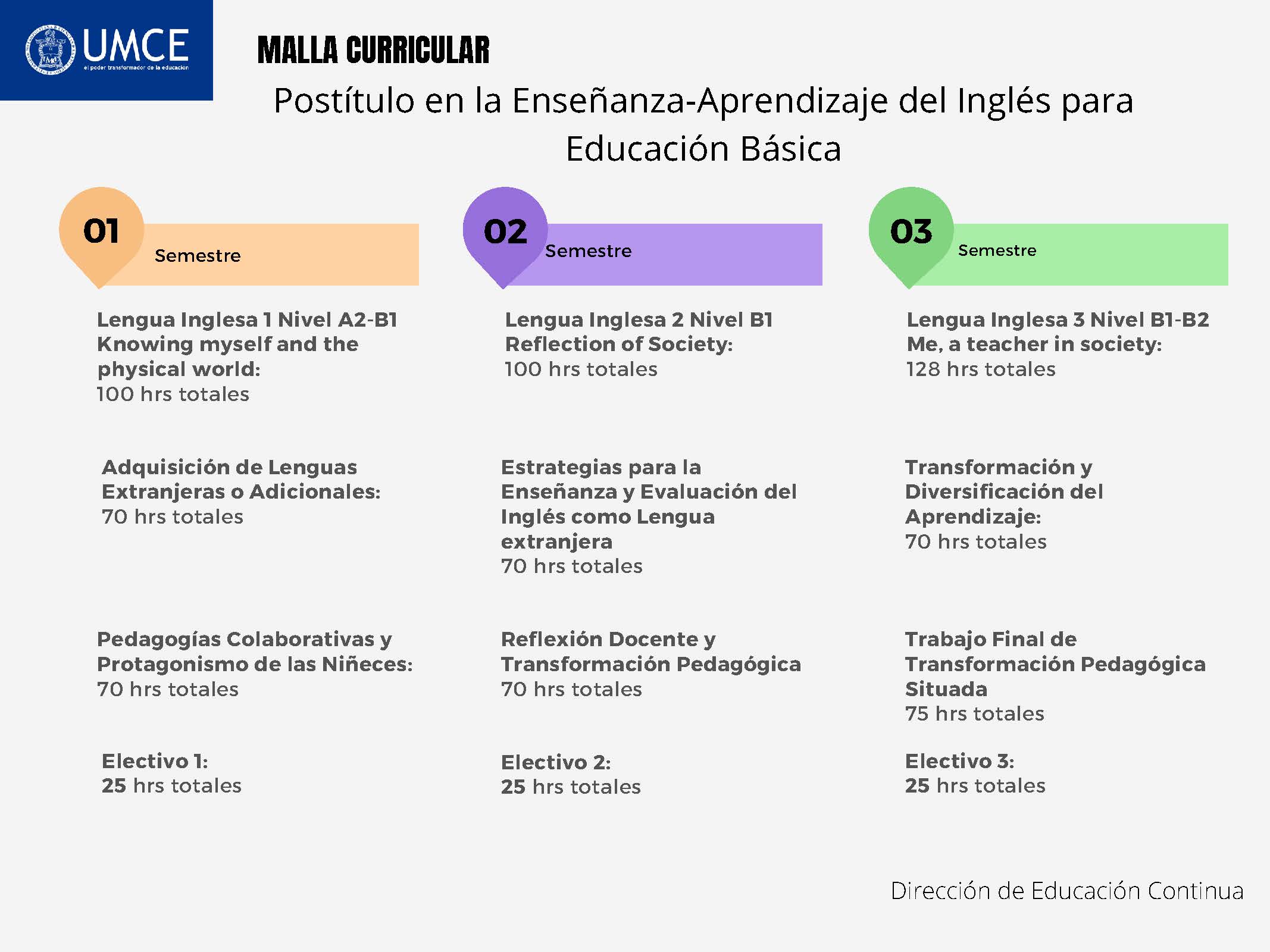 malla curricular postitulo lengua senas